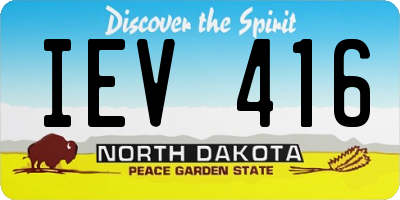 ND license plate IEV416