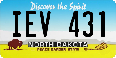 ND license plate IEV431