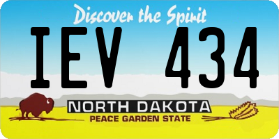 ND license plate IEV434