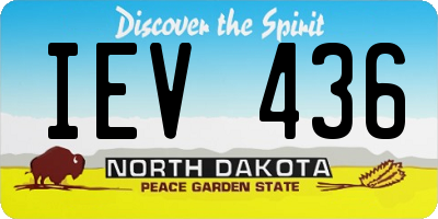 ND license plate IEV436
