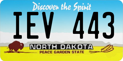 ND license plate IEV443