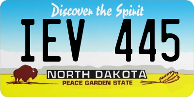 ND license plate IEV445
