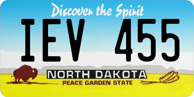 ND license plate IEV455