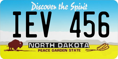 ND license plate IEV456