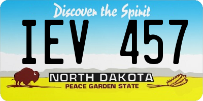 ND license plate IEV457