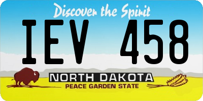 ND license plate IEV458
