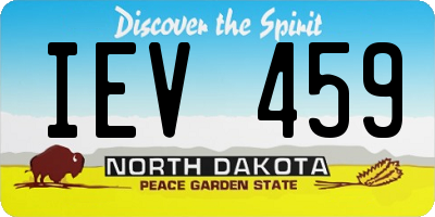 ND license plate IEV459