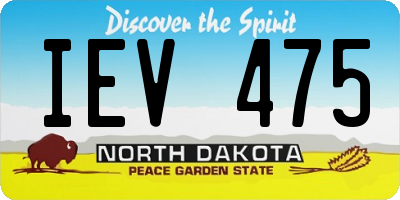 ND license plate IEV475