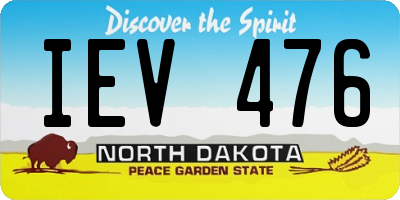 ND license plate IEV476