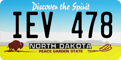 ND license plate IEV478