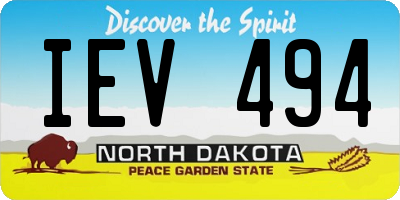ND license plate IEV494