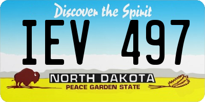 ND license plate IEV497