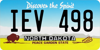 ND license plate IEV498