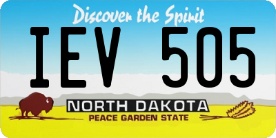 ND license plate IEV505