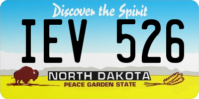 ND license plate IEV526