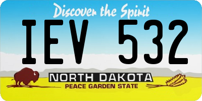 ND license plate IEV532