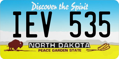 ND license plate IEV535