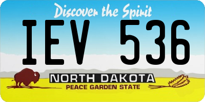 ND license plate IEV536