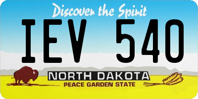 ND license plate IEV540