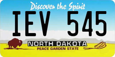 ND license plate IEV545