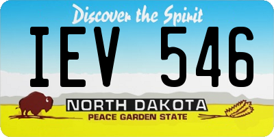 ND license plate IEV546