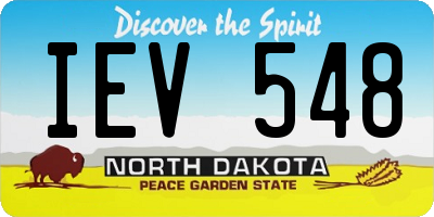ND license plate IEV548