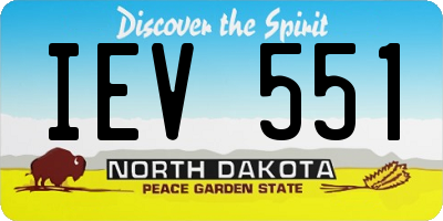 ND license plate IEV551