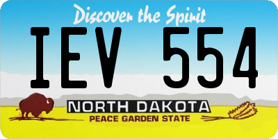ND license plate IEV554