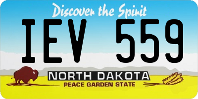 ND license plate IEV559