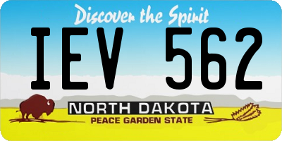 ND license plate IEV562
