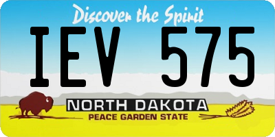 ND license plate IEV575