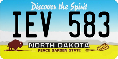 ND license plate IEV583