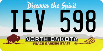 ND license plate IEV598