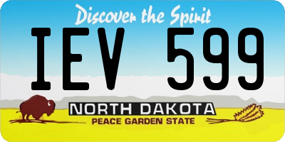 ND license plate IEV599