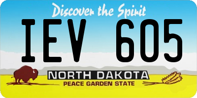 ND license plate IEV605