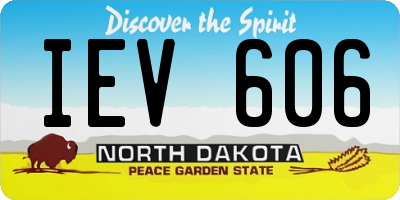 ND license plate IEV606