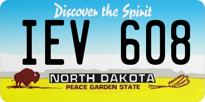 ND license plate IEV608