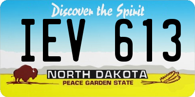 ND license plate IEV613