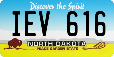 ND license plate IEV616