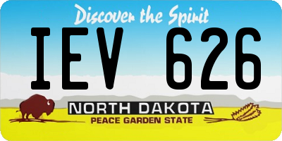 ND license plate IEV626