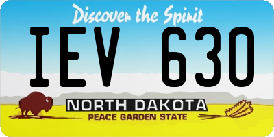 ND license plate IEV630
