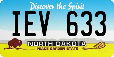 ND license plate IEV633