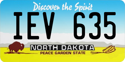 ND license plate IEV635