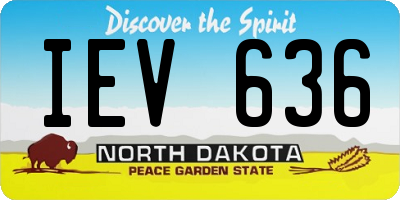 ND license plate IEV636