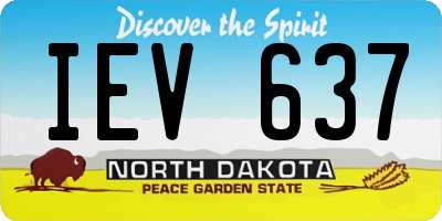 ND license plate IEV637