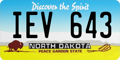 ND license plate IEV643