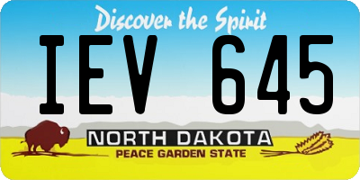 ND license plate IEV645
