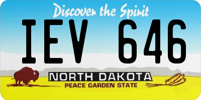 ND license plate IEV646