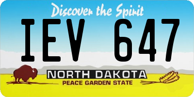 ND license plate IEV647