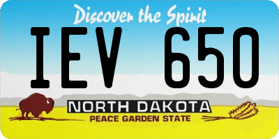 ND license plate IEV650